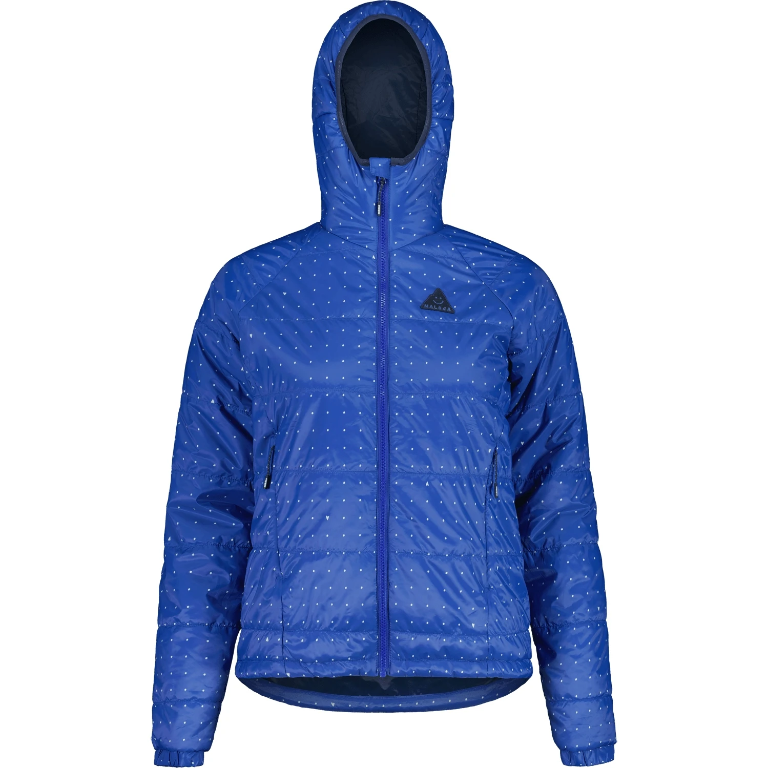 Maloja ChrysanthenumM. Adventure Wattierte Damenjacke - Bright Cobalt Dotgrid 8779 1 Maloja ChrysanthenumM. Adventure Wattierte Damenjacke - Bright Cobalt Dotgrid 8779
