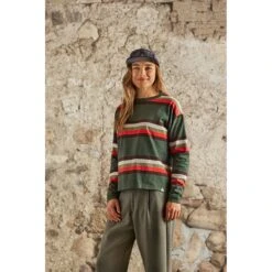 Maloja KarrosterM. Heavy Cotton Damen Langarmshirt - Deep Forest Stripe 8797 -Maloja maloja karrosterm 1530529 2
