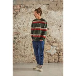 Maloja TschirgantM. Heavy Cotton Langarmshirt - Deep Forest Stripe 8797 -Maloja maloja tschirgantm 1532589 1